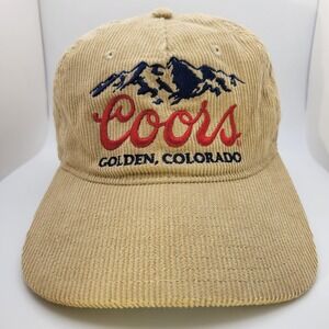 Coors Corduroy Hat Golden Colorado Snapback Baseball Cap Mad Engine Tan
